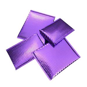 50Pcs 밝은 보라색 버블 가방 충격 방지 포장 버블 봉투 쥬얼리/화장품 패딩 배송 봉투 가방 버블 메일러