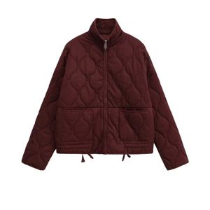 BSK&TRAF2025 가을 새 컬렉션 여성 심플 시리즈 멀티 컬러 선택 스탠드 업 칼라 퀼트 따뜻한 코튼 자켓 코트
