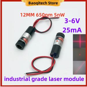12mm 산업용 등급 레이저 모듈 3-6V 직선 크로스 라인 포인트 포지셔닝 레이저 헤드 650NM 빨간색 빛 5mw
