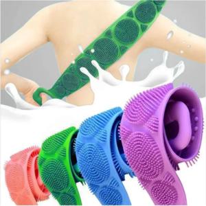 1pcs 실리콘 스크러버 백 마사지 엑스 폴리 에이 팅 스폰지 욕실 목욕 브러시 스크럽 샤워 브러시 바디 워시 스크럽 제거 목욕 스폰지