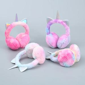 Miniso 겨울 유니콘 이어 컵 따뜻한 이어 컵 스팽글 이어 백 귀여운 귀 보호 귀 따뜻한 차가운 플러시 이어 컵