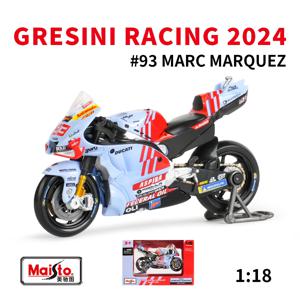 마이스토 1:18 그레시니 레이싱 2024 GP 레이싱 레프솔 팀 다이캐스트 자동차 수집용 오토바이 모델 장난감