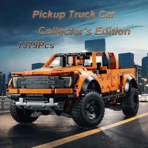 새로운 1300 + PCS 교육 빌딩 블록 F-150 픽업 트럭 레이싱 MOC 기술 빌딩 블록 모델 자동차 벽돌 장난감 어린이 선물