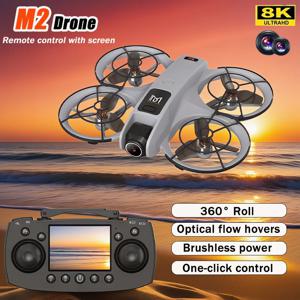2025년형 신형 M2 미니 RC 드론 8K HD 90 °   전동 조절 렌즈 헬리콥터 360 °   플립 원격 제어 쿼드콥터 어린이 장난감 선물