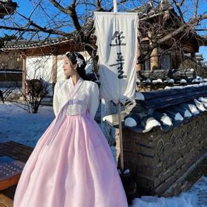 한복 한국 전통 드레스 여자 여왕 새로운 한국 스타일 가운 정장 사진 의류 민속 무용 한복 웨딩 파티