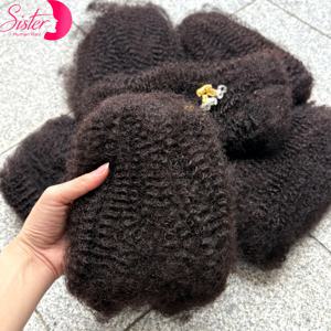 10-18인치 4C 아프로 곱슬머리 벌크 인모 헤어 익스텐션 노 웨프트 30g 또는 50g/팩 브라질 레미 벌크, 락스 마이크로 트위스트 브레이딩 헤어용