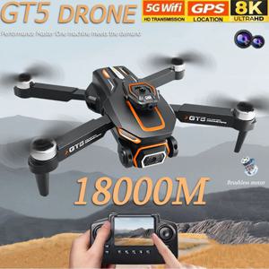 NEW GT5 8K HD 듀얼 렌즈 드론 광학 흐름 WiFi 접이식 쿼드콥터 어린이용 카메라 항공 촬영 원격 제어 장난감