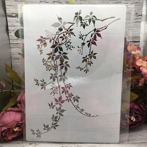 단풍잎 가지 DIY 스텐실, 레이어링 벽화, 컬러링 엠보싱 앨범, 장식 템플릿, 스크랩북, A4 29cm