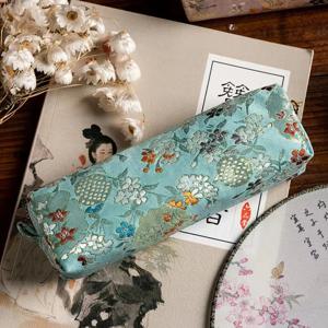 카와이 연필 케이스 레트로 펜 케이스, 학용품 Trousse Scolaire 패브릭 자수 연필 가방, 학생 문구 연필 케이스