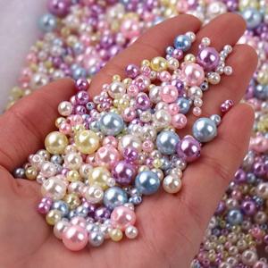 150pcs 믹스 3-8mm 다채로운 진주 구슬 Needdlework 쥬얼리에 대 한 모조 플라스틱 구슬 DIY Beacelet 목걸이 결과 만들기