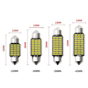 2/6PCS 자동차 LED 전구 Canbus C10W C5W LED 꽃줄 31mm 36mm 39mm 41mm 오류 없음 12V 6000K 흰색 자동 인테리어 돔 독서 등