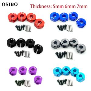 4 Pcs 알루미늄 5/6/7mm 두께 휠 16 진수 12mm 드라이브 허브 (핀 나사 포함) RC 자동차 크롤러 트럭 HSP Tamiya SCX10 슬래시
