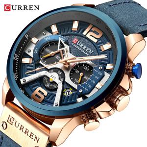 CURREN 남성용 캐주얼 스포츠 시계 탑 브랜드 럭셔리 밀리터리 가죽 손목 시계 남자 시계 패션 크로노 그래프 손목 시계