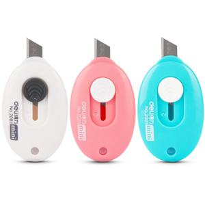 1/4Pcs 델리 귀여운 색상 미니 휴대용 유틸리티 나이프 상자 종이 커터 절단 종이 면도날 Office 편지지 절단 용품