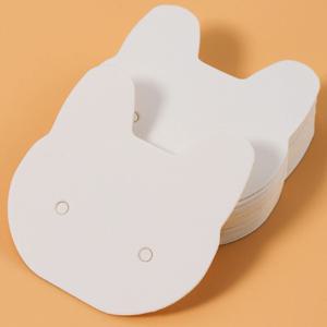 50pcs 3.5x3.5cm 고양이 귀걸이 귀 스터드 디스플레이 카드 목걸이 쥬얼리 포장 골판지