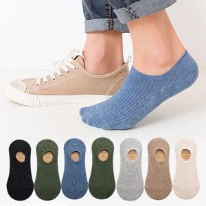 5 짝/몫 남성 양말 미끄럼 방지 실리콘 보이지 않는면 양말 통기성 메쉬 편안한 여름 얇은 스포츠 남성 양말 탄성