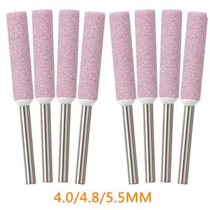 8PCS 버 그라인딩 세라믹 전기 톱 숫돌 스톤 파일 4mm 4.8mm 5.5mm 체인 톱 조각 연삭 도구를 선명하게