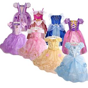 어린이 공주 의상 파티 멋진 꽃 Vestido 새로운 2024 크리스마스 생일 카니발 드레스 라푼젤 벨 변장 Frock