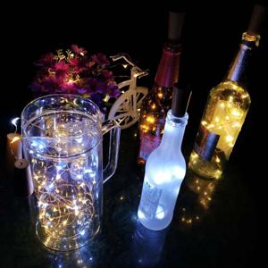 코르크 LED 문자열 조명과 태양 와인 병 빛 요정 조명 갈 랜드 크리스마스 파티 웨딩 바 장식 구리 와이어 램프
