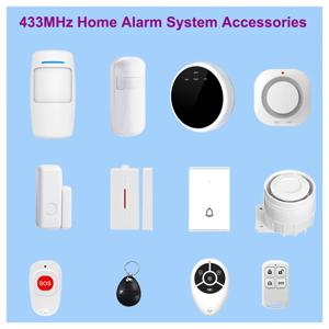TAIBOAN 433MHz 홈 도난 경보기 호스트 액세서리 무선 링크 연기 센서 도어 자기 누수 감지기 초인종 RFID
