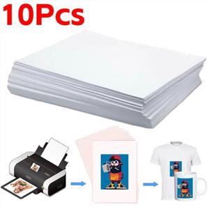 10 시트 A4 용지 승화 열전달 용지 인쇄 이온 패브릭 의류 티셔츠 잉크젯 프린터 DIY 공예 용품