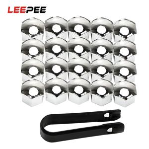 LEEPEE 20Pcs 자동차 바퀴 너트 캡 볼트 림 특수 소켓 자동 허브 나사 커버 보호 자동차 스타일링 외부 장식