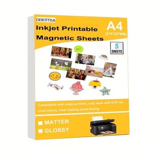 5 Pcs A4 자기 광택 인화지 잉크젯 인쇄 자기 인화지 인쇄 매트 자기 DIY 냉장고 스티커