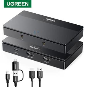 UGREEN HDMI 비디오 캡처 카드 4K 60Hz, HDMI to USB/Type-C 변환기, 라이브 스트리밍, 녹화, 게임 방송, 온라인 회의, PC 노트북 카메라 호환, 유튜브 트위치 OBS 지원, 플러그 앤 플레이