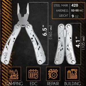 Multitool 24 in 1 포켓 야외 플라이어 육군 칼 헤비 듀티 스테인레스 스틸 사냥 하이킹 캠핑을위한 다목적 도구