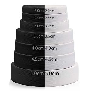 4 미터/8 미터 15mm/20mm/25mm/30mm/35mm/40mm/45mm/50mm 화이트 블랙 나일론 고탄력 밴드 의류 바지 재봉 액세서리