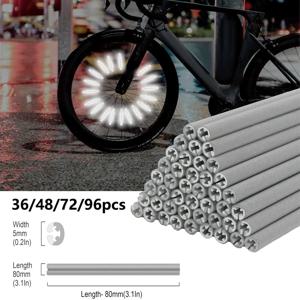 36/48/72/96Pieces 8cm 스포크 반사경 자전거 세트 방수 쉬운 조립, 야간 반사경 안전 운전