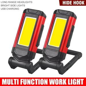 1/2/4PCS 자기 COB 작업 빛 USB 충전식 LED 손전등 휴대용 랜턴 캠핑 라이트 Type-C 보조베터리 기능 램프