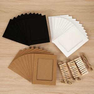 종이 사진 프레임 10pcs 크래프트 매달려 액자 디스플레이 무료 클립 및 꼬기와 홈 벽 장식에 대 한 아기 사진 프레임