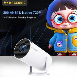 트랜스피드 4K Wifi6 HY300 Pro 프로젝터 안드로이드 11 290 ANSI 듀얼 WIFI 올위너 H713 BT5.0 720P 홈시네마 야외 휴대용