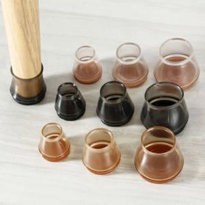 라운드 의자 다리 바닥 보호대, 실리콘 투명 테이블 발 캡 바닥 보호대, 펠트 미끄럼 방지 가구 부티, 1 개