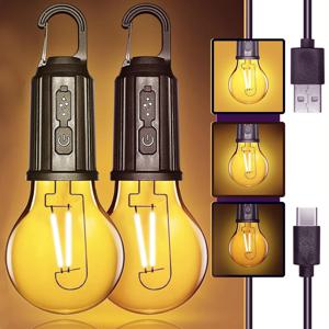 야외 USB 충전식 LED 램프 전구 고휘도 비상 조명 후크 캠핑 낚시 휴대용 랜턴 야간 조명