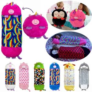 어린이 만화 침낭 어린이 동물 부드러운 게으른 Sleepsacks 아기 봉제 인형 베개 수면 자루 소년 소녀 생일 선물