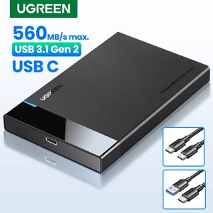 UGREEN HDD 케이스 2.5'' SATA-USB 3.0 하드 드라이브 인클로저 SSD 디스크 HDD 박스 USB C 3.1 2세대 케이스 HD 외장 HDD 인클로저
