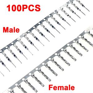 100PCS Dupont 커넥터 2.54mm 점퍼 와이어 케이블 핀 커넥터 터미널 하우징 점퍼 용 암수 핀 커넥터