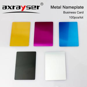 100PCS 금속 명찰 비즈니스 빈 카드 알루미늄 합금 여러 가지 빛깔의 소재 레이저 마킹 새겨진 기계에 대 한 5 색