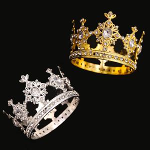 바로크 금색과 은색 색상 작은 Diadem 크라운과 Tiaras 파티 댄스 파티 생일 케이크 크라운 장식 웨딩 보석 장식품