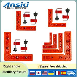 플라스틱 직각 눈금자 거치대, 90 ° 보조 포지셔너 도구, 오버라인 L자형 스페이서, 고정 앵글 그리퍼 목공 도구, 4 개