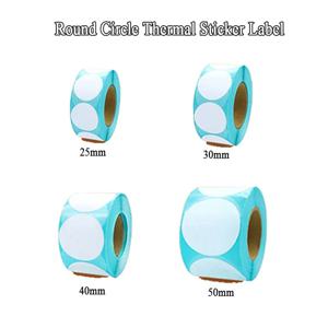 25mm 30mm 40mm 50mm 흰색 원형 원형 열 스티커 라벨 자체 접착 접착 쓰기 가능 재료 정렬 라벨 포장 씰