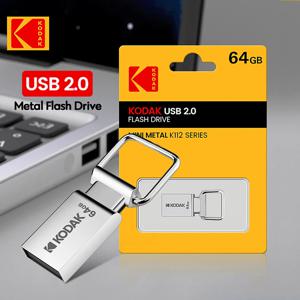 KODAK K112 슈퍼 미니 금속 USB 플래시 드라이브 64GB 32GB USB2.0 플래시 디스크 플래시 pendrive 메모리 스틱 펜 드라이브 자동차 키 가죽