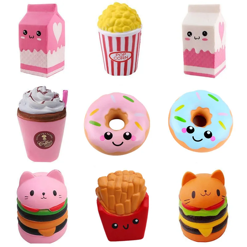 Jumbo Kawaii Squishy Toys 천천히 상승 짜기 PU 팝콘 동물 안티 스트레스 릴리프 Squishies 어린이를위한 장난감 어린이 크리스마스 선물