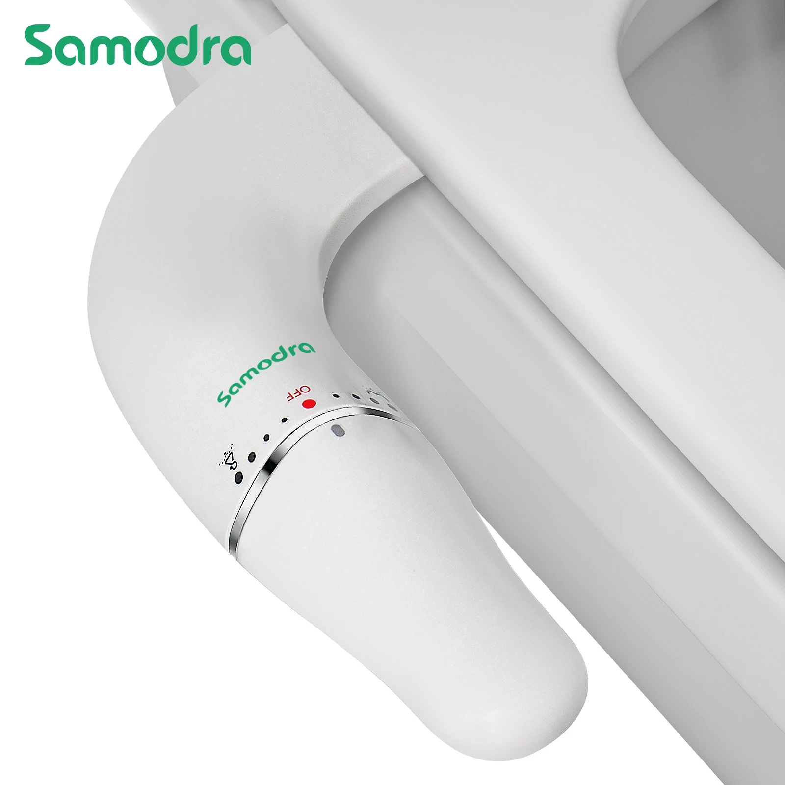 SAMODRA 변기용 울트라 슬림 비데 부착 장치 - 이중 노즐, 조절 가능한 수압, 비전기식 엉덩이 분무기