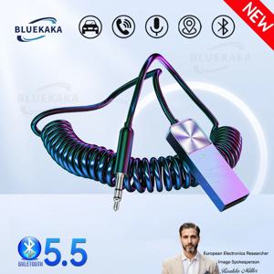 새로운 업그레이드 블루투스 차량용 AUX 어댑터 USB - 3.5mm 스테레오 Hi-Fi 음악 무선 오디오 리시버 동글 핸즈프리 (차량용 BT 송신)