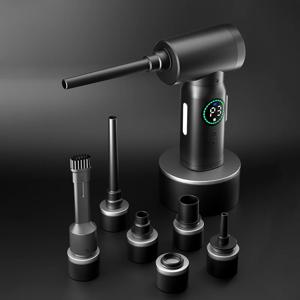 휴대용 7500mAh 무선 공기 먼지 떨이 먼지 불고 총 2 in 1 공기 송풍기 및 진공 청소기 무선 먼지 떨이 송풍기 자동차 청소