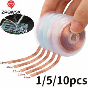 1/5/10Pcs 디 솔더링 브레이드 테이프 구리 용접 솔더 리무버 1.5-4.0mm 와이어 납땜 심지 주석 리드 코드 플럭스 BGA 수리 도구