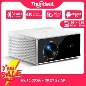 ThundeaL 2K 4K 풀 HD 1080P 프로젝터 TDA7W 2G 32G 안드로이드 13 WiFi 6 홈 시어터 TDA7 빔 프로젝터 야외 회의 비디오